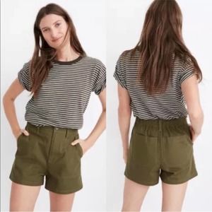 Madewell High Waist Shorts in Forest Green